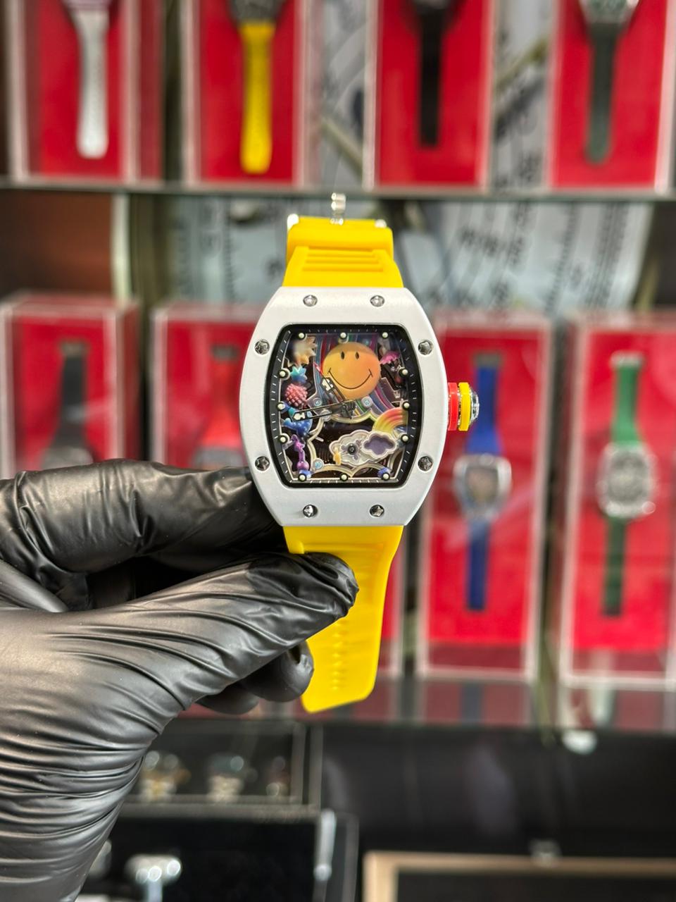 RM Smile in White Dial & Yellow Strapes