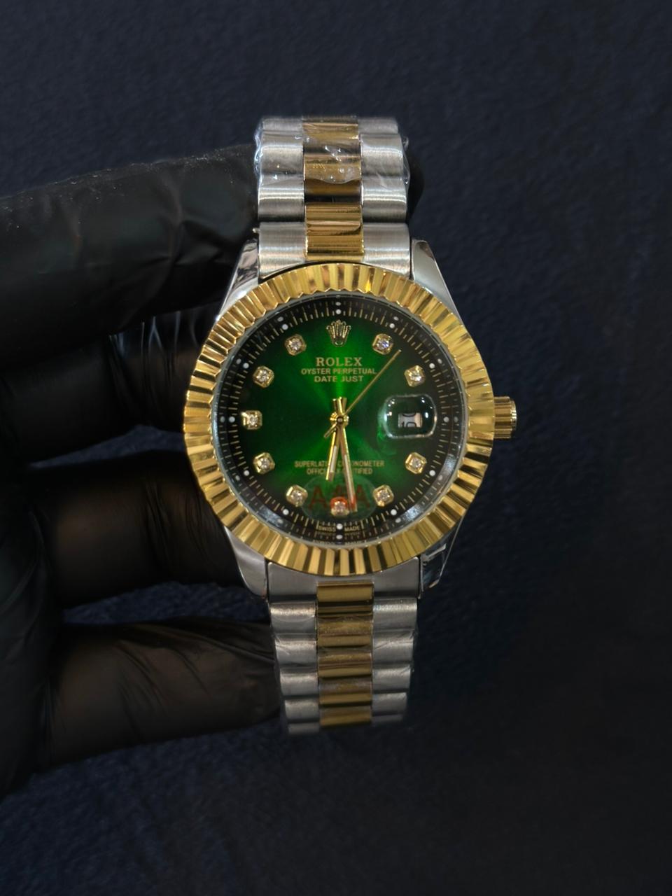 Two-Tone Rolex Green Dail