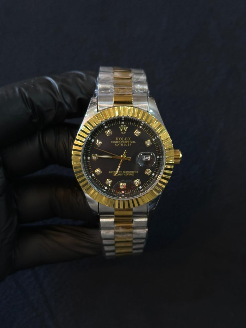 Two-Tone Rolex Black Dail