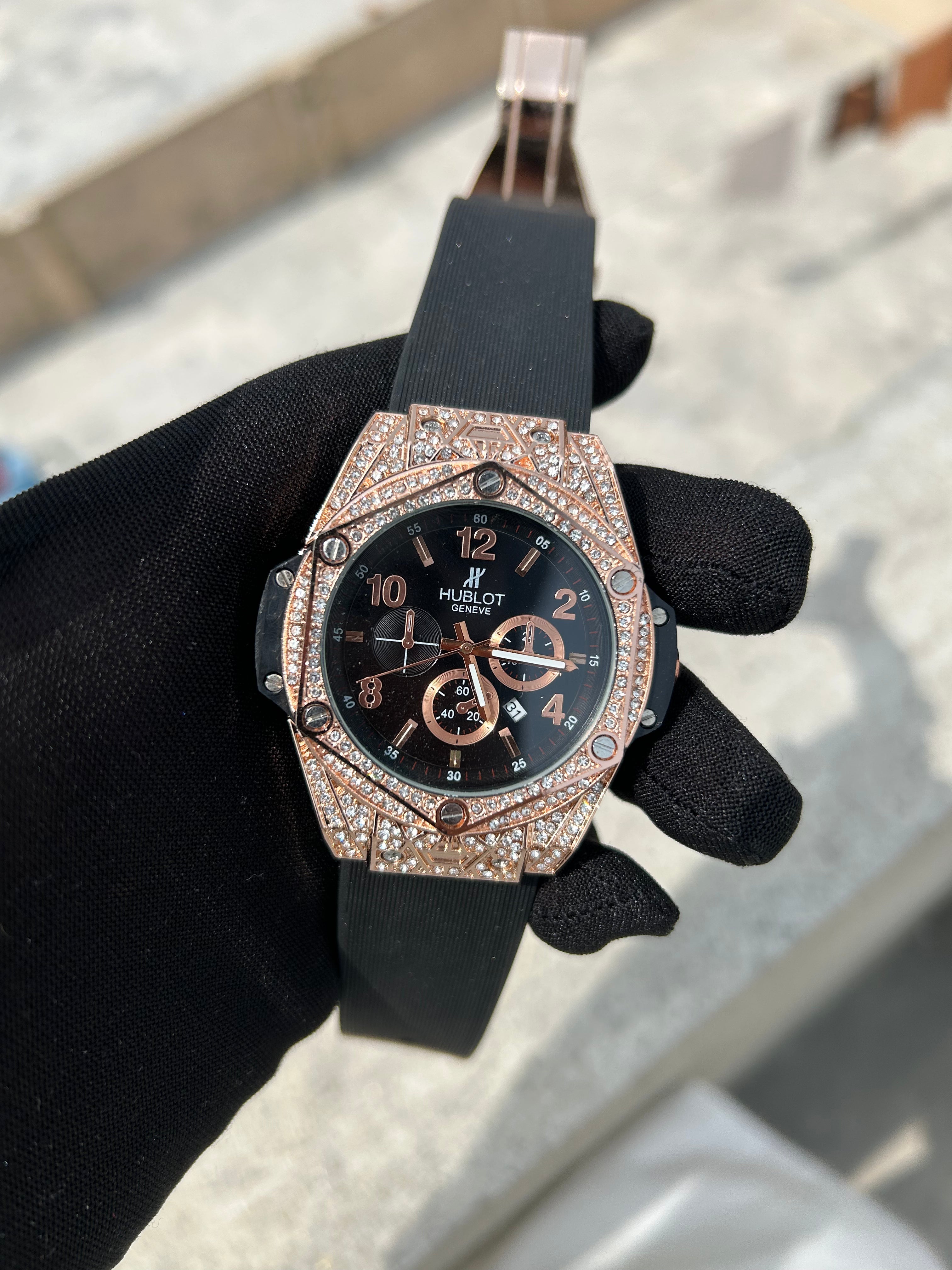 Diamond Cut Hublot Watch