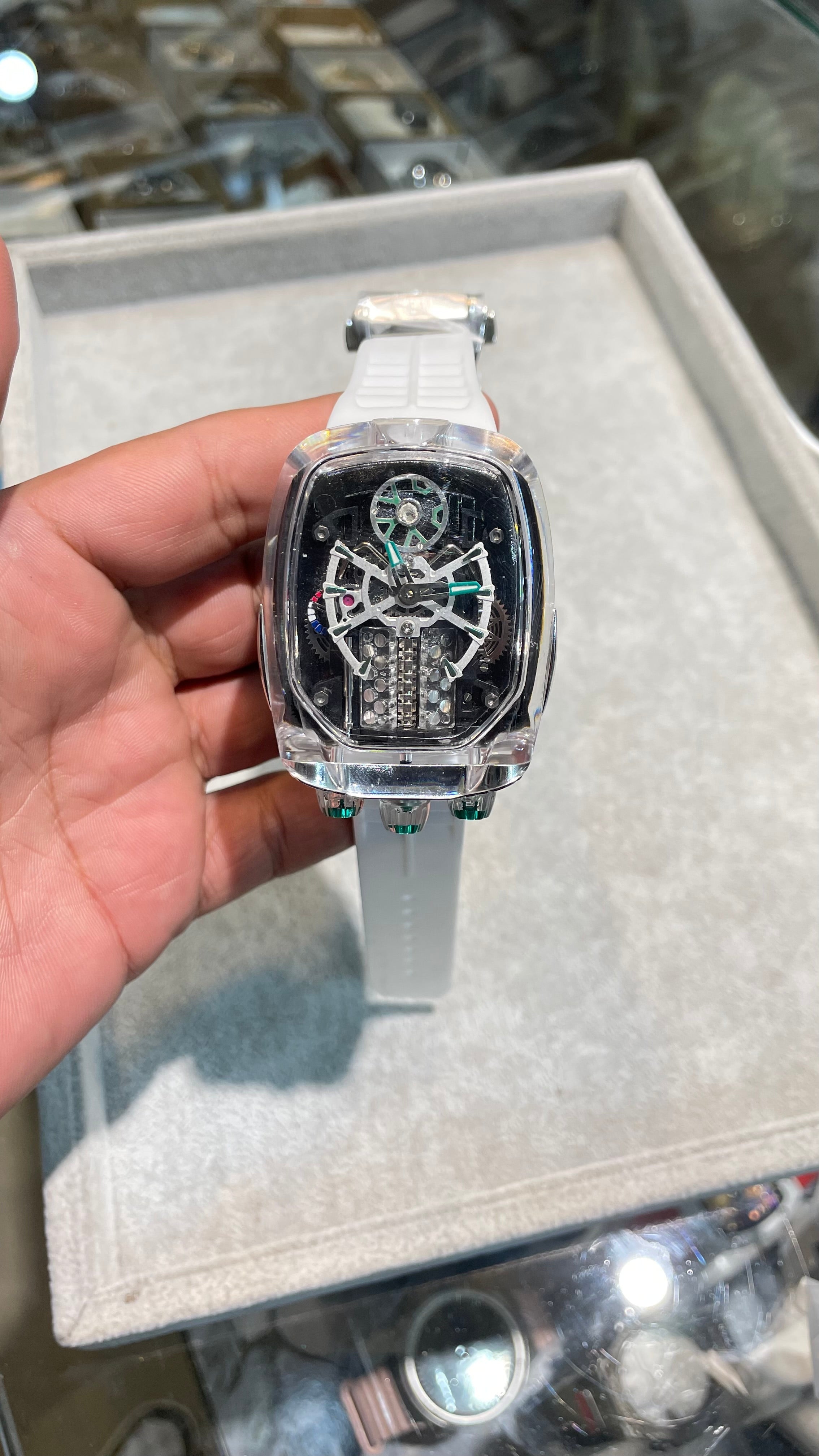 Luxury Semi Auto Bugatti Watch In White